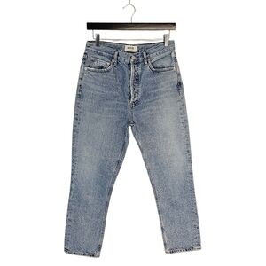 AGOLDE Riley High Rise Straight Leg 100% Cotton Light Blue Jeans 27 Preowned